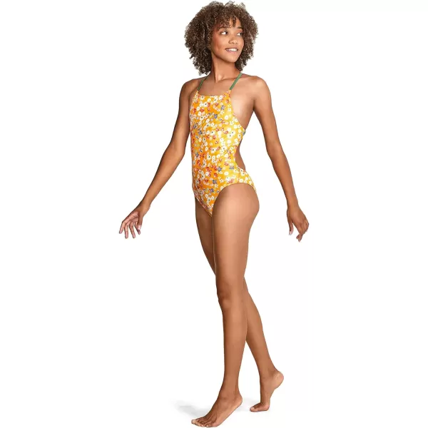 Speedo Womens Swimsuit One Piece Endurance Turnz Tie Back PrintedShadow Dizzy