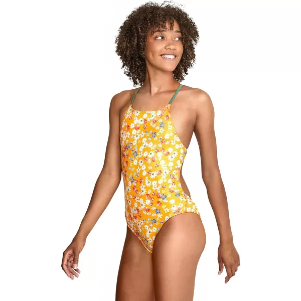 Speedo Womens Swimsuit One Piece Endurance Turnz Tie Back PrintedShadow Dizzy