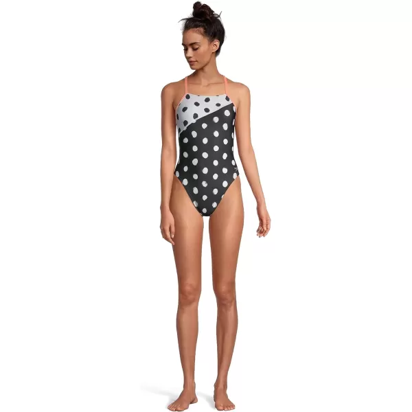 Speedo Womens Swimsuit One Piece Endurance Turnz Tie Back PrintedSpeedo Black Dot