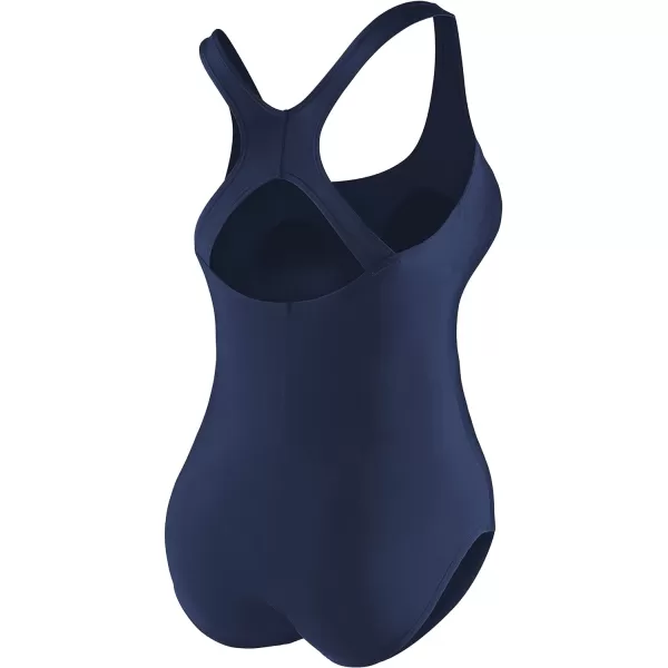 Speedo Womens Swimsuit One Piece Endurance Ultraback Solid Contemporary CutSpeedo Navy