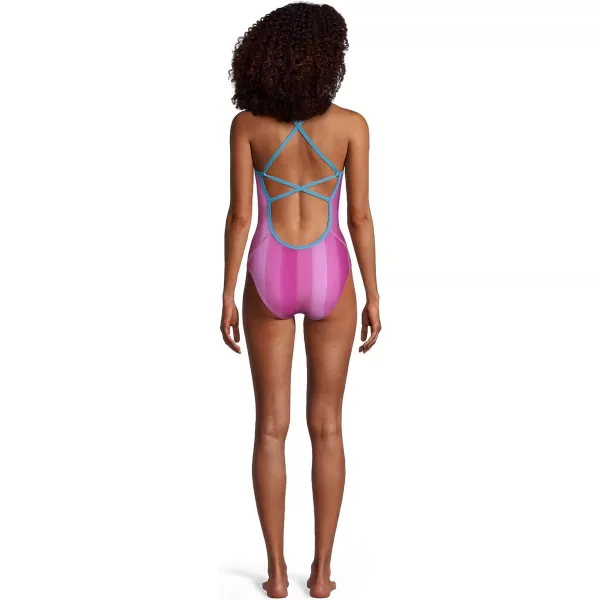 Speedo Womens Swimsuit One Piece Endurance X Back PrintedFuchsia Purple