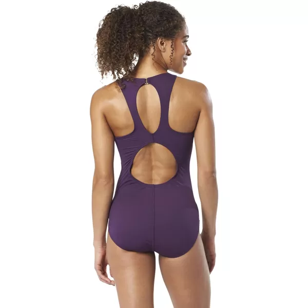 Speedo Womens Swimsuit One Piece High Neck Contemporary CutGravity