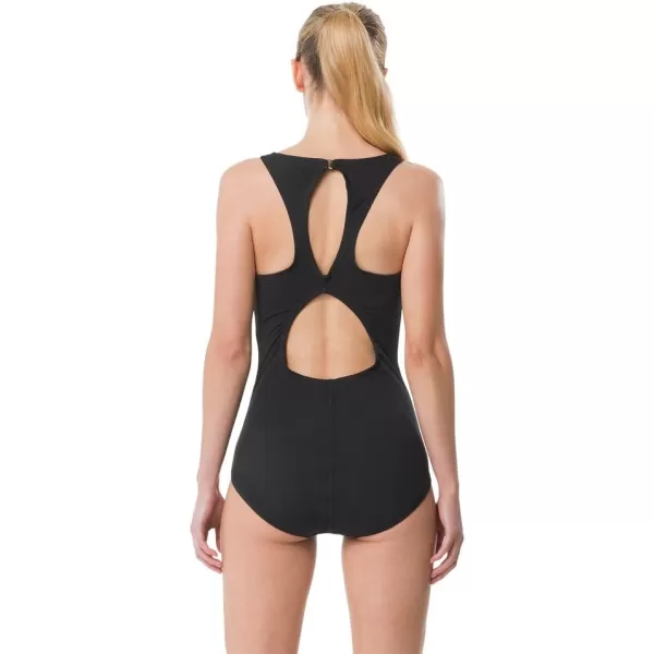 Speedo Womens Swimsuit One Piece High Neck Contemporary CutSpeedo Black