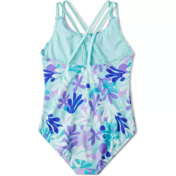 Speedo Womens Swimsuit One Piece High Neck Strappy BackAqua Splash
