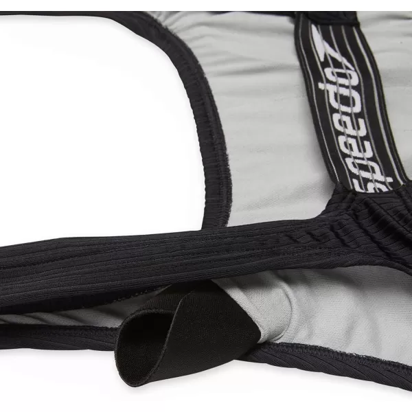 Speedo Womens Swimsuit One Piece Logo Back Strap Contemporary CutRib Speedo Black