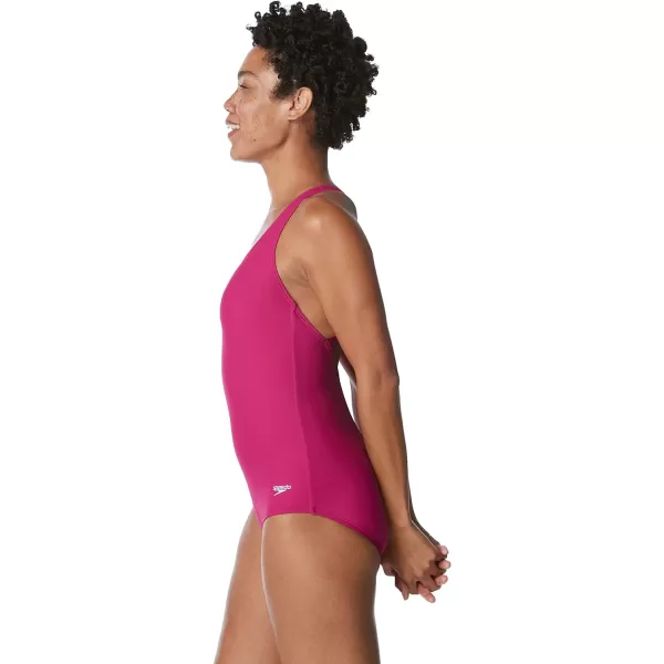 Speedo Womens Swimsuit One Piece Powerflex Ultraback SolidFestival Fuchsia