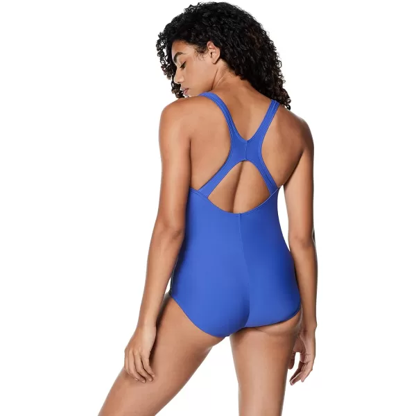Speedo Womens Swimsuit One Piece Powerflex Ultraback SolidIllusion Royal Blue