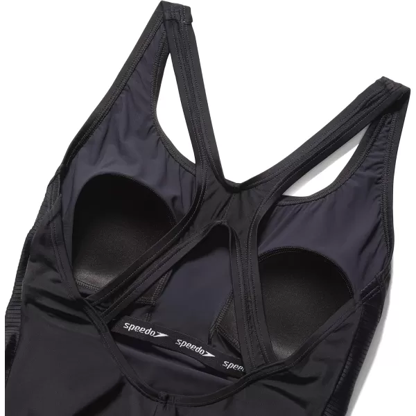 Speedo Womens Swimsuit One Piece Powerflex Ultraback SolidIllusion Speedo Black