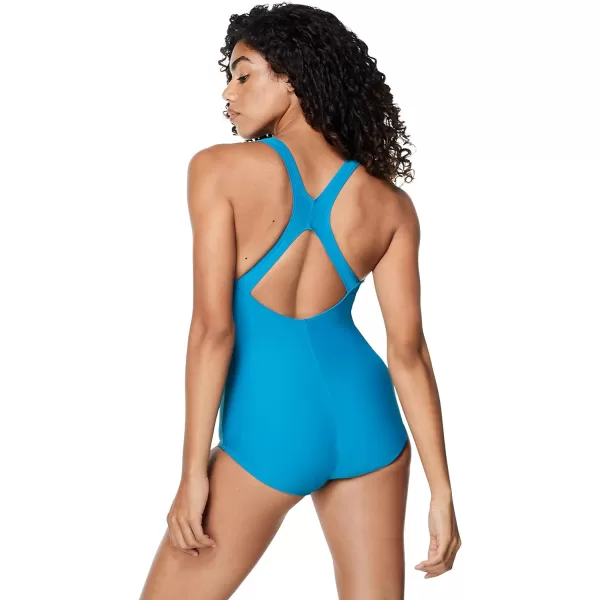 Speedo Womens Swimsuit One Piece Powerflex Ultraback SolidOcean Depths