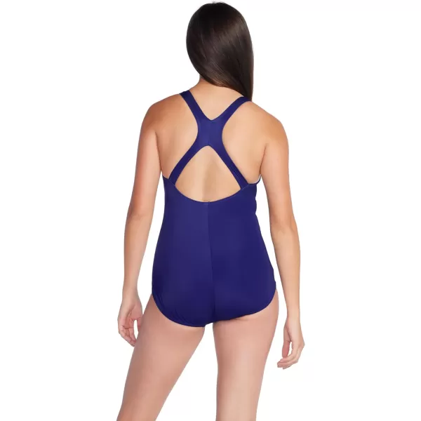 Speedo Womens Swimsuit One Piece Powerflex Ultraback SolidTie Dye Ombre Blue