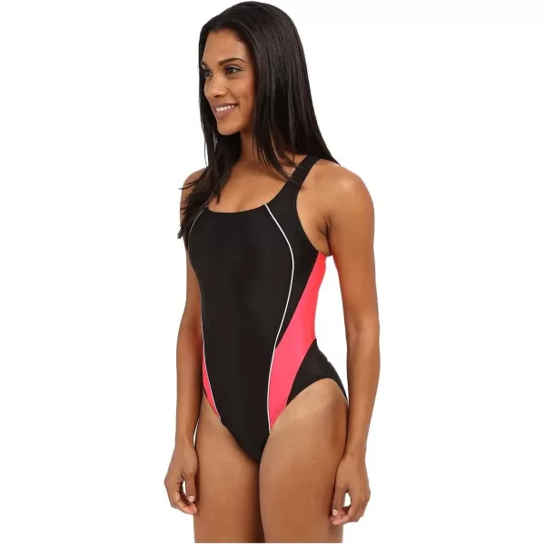 Speedo Womens Swimsuit One Piece Pro LT Drop Back Solid  Manufacturer DiscontinuedBlackRed