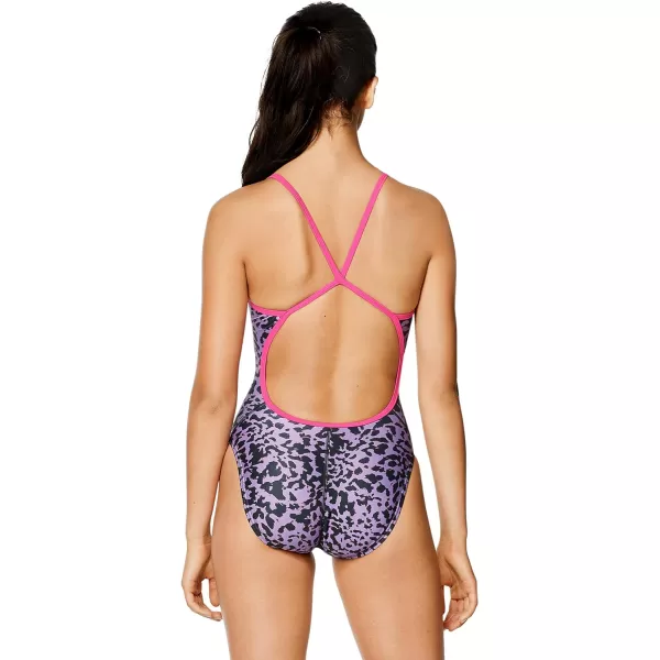 Speedo Womens Swimsuit One Piece Prolt Flipback PrintedCheetah Pink
