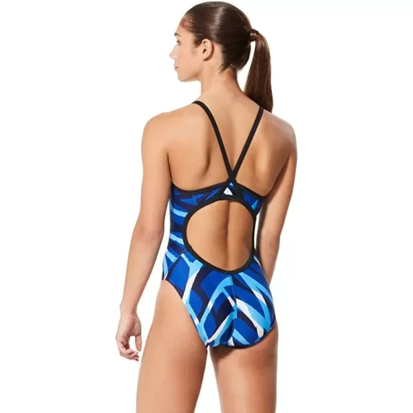 Speedo Womens Swimsuit One Piece Prolt Flyback Printed Adult Team ColorsHigher Level Speedo Blue