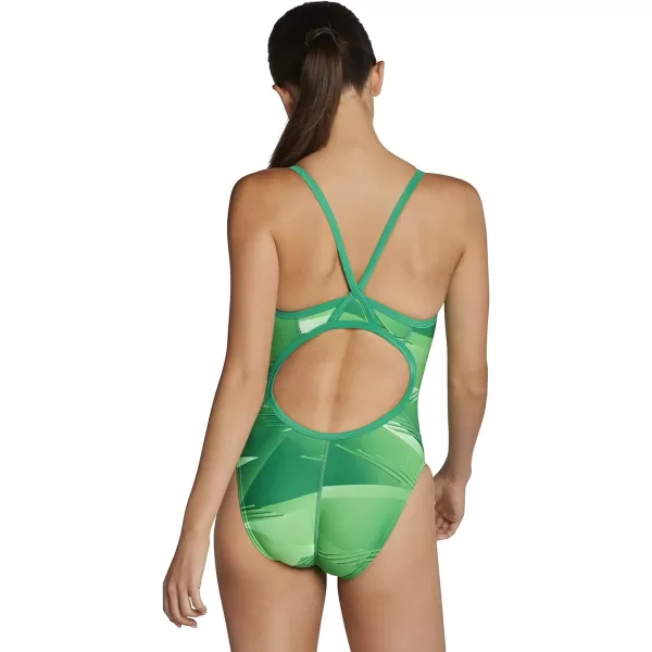 Speedo Womens Swimsuit One Piece Prolt Flyback Printed Adult Team ColorsLane Game Green