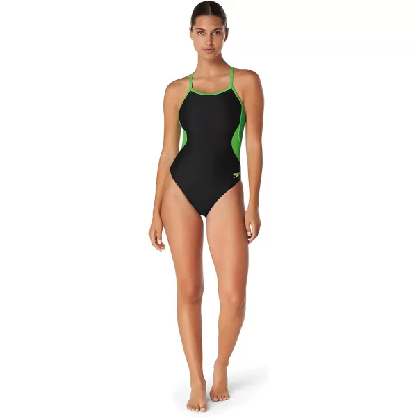 Speedo Womens Swimsuit One Piece Prolt Flyback Solid Adult Team ColorsECO Splice Team Bright Green