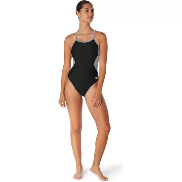 Speedo Womens Swimsuit One Piece Prolt Flyback Solid Adult Team ColorsEco Splice Team Black