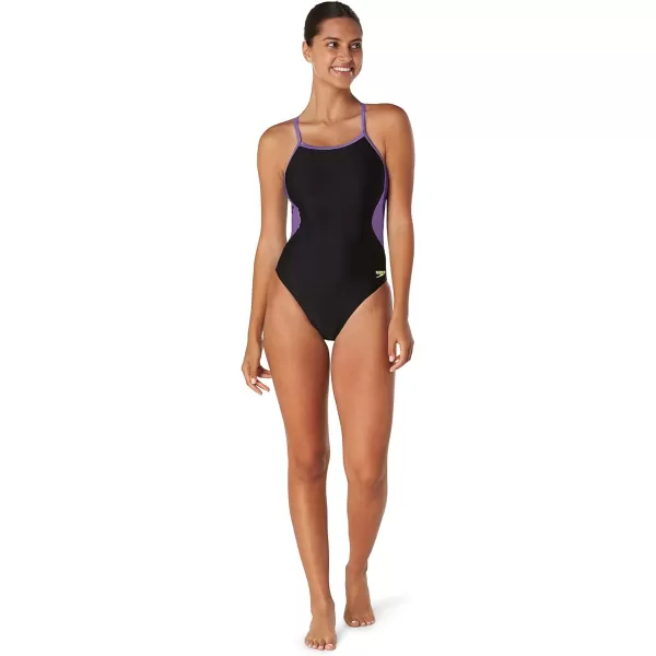 Speedo Womens Swimsuit One Piece Prolt Flyback Solid Adult Team ColorsEco Splice Team Purple