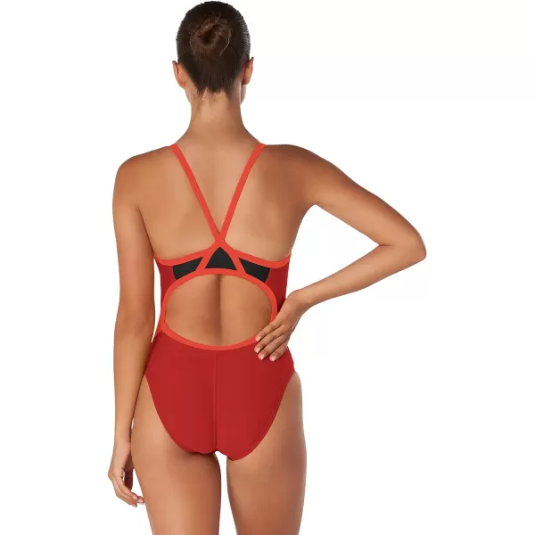 Speedo Womens Swimsuit One Piece Prolt Flyback Solid Adult Team ColorsEco Splice Team Red