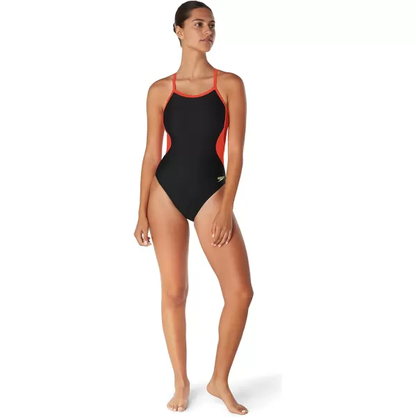 Speedo Womens Swimsuit One Piece Prolt Flyback Solid Adult Team ColorsEco Splice Team Red