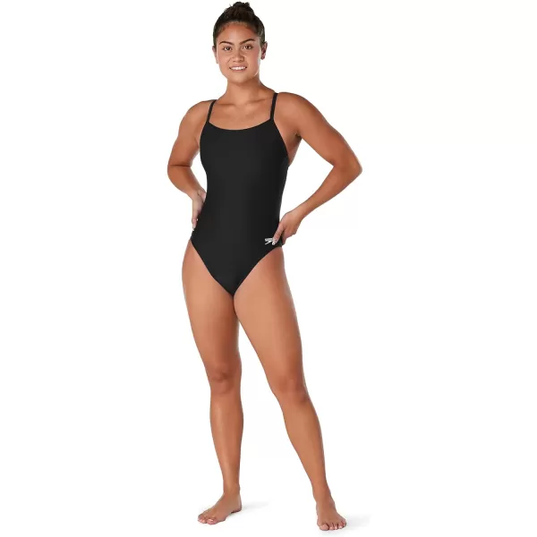 Speedo Womens Swimsuit One Piece Prolt Flyback Solid Adult Team ColorsEco Team Black