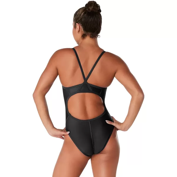 Speedo Womens Swimsuit One Piece Prolt Flyback Solid Adult Team ColorsEco Team Black