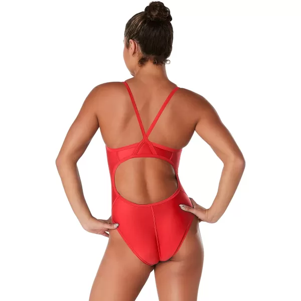 Speedo Womens Swimsuit One Piece Prolt Flyback Solid Adult Team ColorsEco Team Red