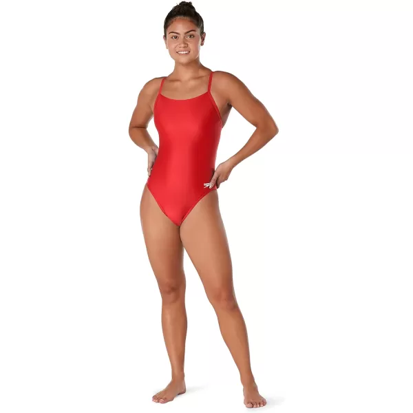 Speedo Womens Swimsuit One Piece Prolt Flyback Solid Adult Team ColorsEco Team Red