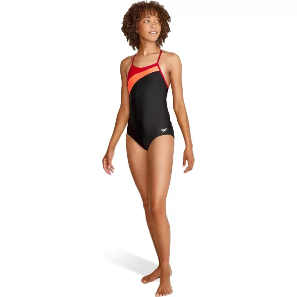 Speedo Womens Swimsuit One Piece Prolt Flyer BackBlock Vivacious