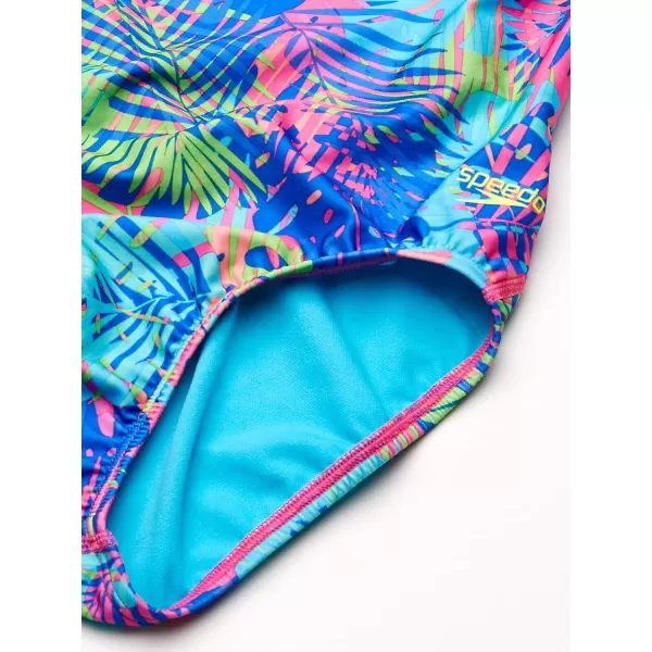 Speedo Womens Swimsuit One Piece Prolt Propel Back PrintedBlue Harmony
