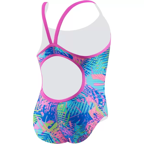 Speedo Womens Swimsuit One Piece Prolt Propel Back PrintedBlue Harmony