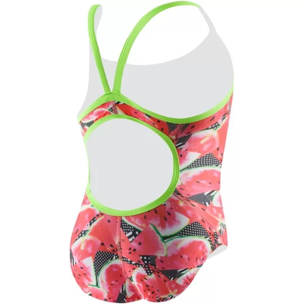 Speedo Womens Swimsuit One Piece Prolt Propel Back PrintedDeep Coral