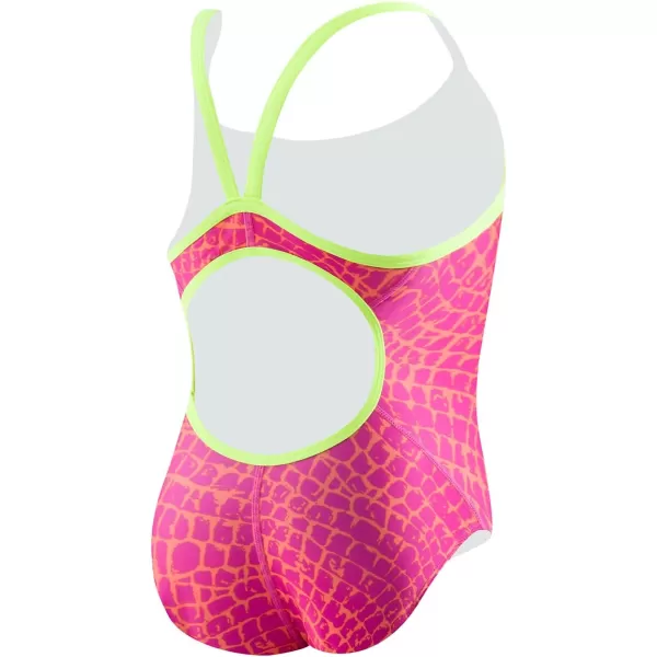 Speedo Womens Swimsuit One Piece Prolt Propel Back PrintedDiscontinuedPop Yellow