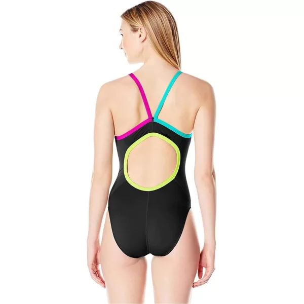 Speedo Womens Swimsuit One Piece Prolt Propel Back SolidDiscontinuedBlackPurple