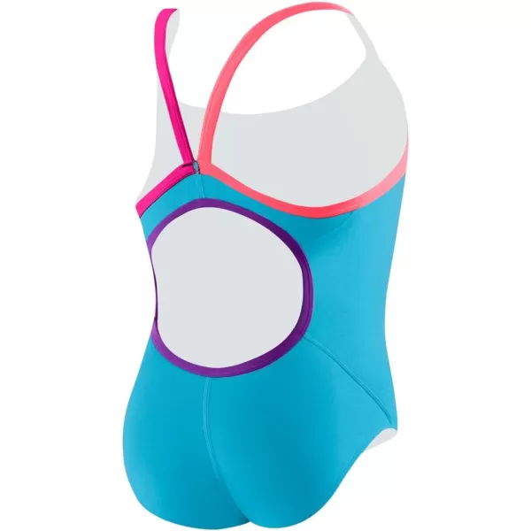 Speedo Womens Swimsuit One Piece Prolt Propel Back SolidDiscontinuedElectric Turquoise
