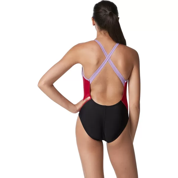 Speedo Womens Swimsuit One Piece Prolt Relay BackAfrican Violet Splice