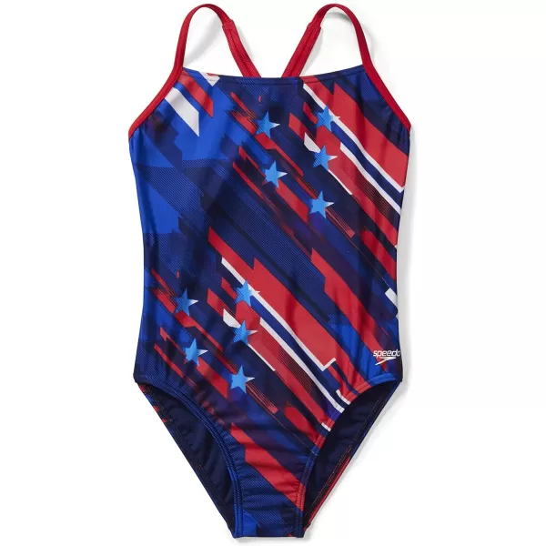 Speedo Womens Swimsuit One Piece Prolt Relay BackRedWhiteBlue