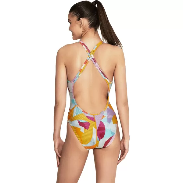 Speedo Womens Swimsuit One Piece Prolt Volt Back PrintedAbstract Radiant Yellow
