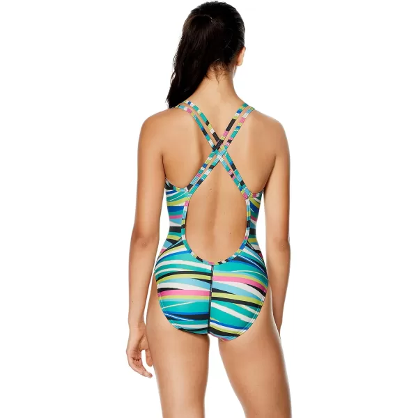 Speedo Womens Swimsuit One Piece Prolt Volt Back PrintedParty Pattern