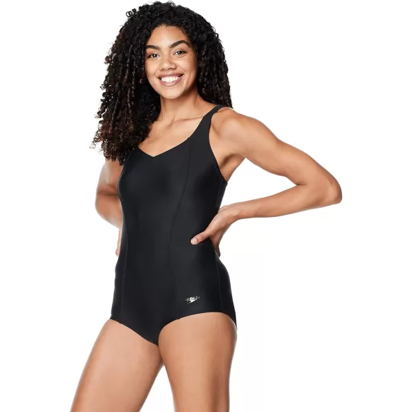 Speedo Womens Swimsuit One Piece Sweetheart Moderate CutSpeedo Black