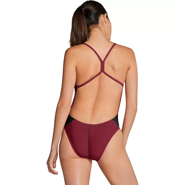 Speedo Womens Swimsuit Piece Endurance The One Solid Team ColorsEdge BlackMaroon