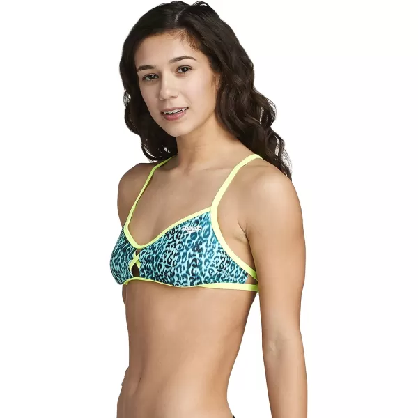 Speedo Womens Swimsuit Top Bikini Endurance Lite Tie Back PrintAqua