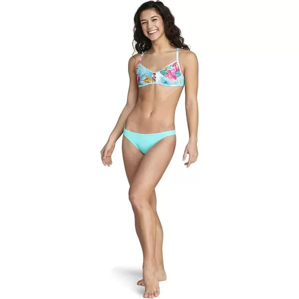Speedo Womens Swimsuit Top Bikini Endurance Lite Tie Back PrintFresh Blue