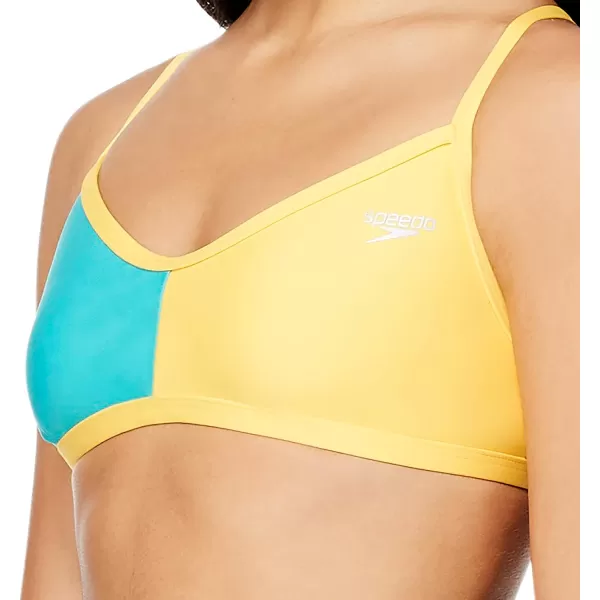 Speedo Womens Swimsuit Top Bikini Endurance Lite Tie Back SolidLemon Chrome