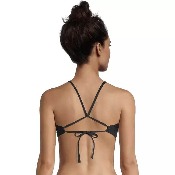 Speedo Womens Swimsuit Top Bikini Endurance Lite Tie Back SolidSpeedo Black Keyhole