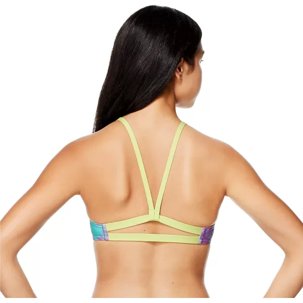 Speedo Womens Swimsuit Top Bikini Endurance Strappy Back DemiMini Palms