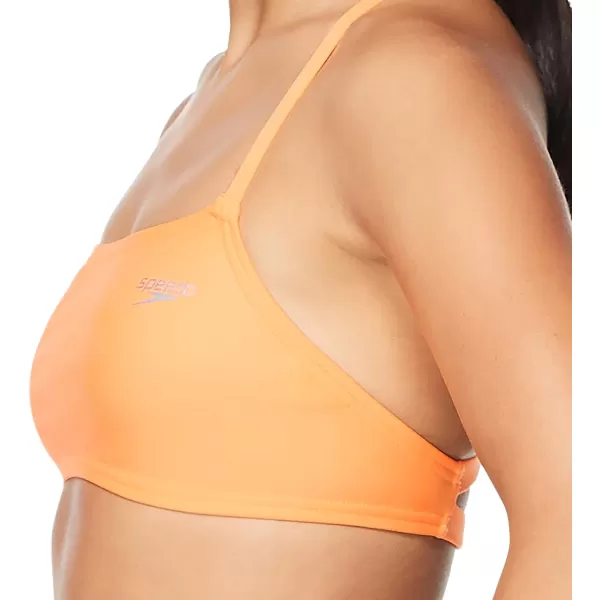 Speedo Womens Swimsuit Top Bikini Endurance Strappy Back DemiOrange Pop