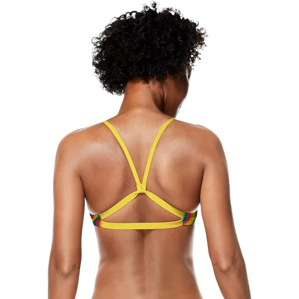 Speedo Womens Swimsuit Top Bikini Endurance Strappy Back DemiRainbow Tide