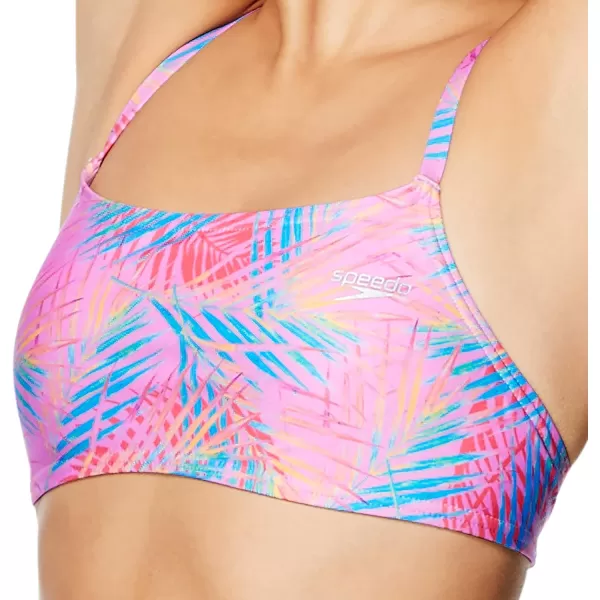 Speedo Womens Swimsuit Top Bikini Endurance Strappy Back DemiThrowing Shade