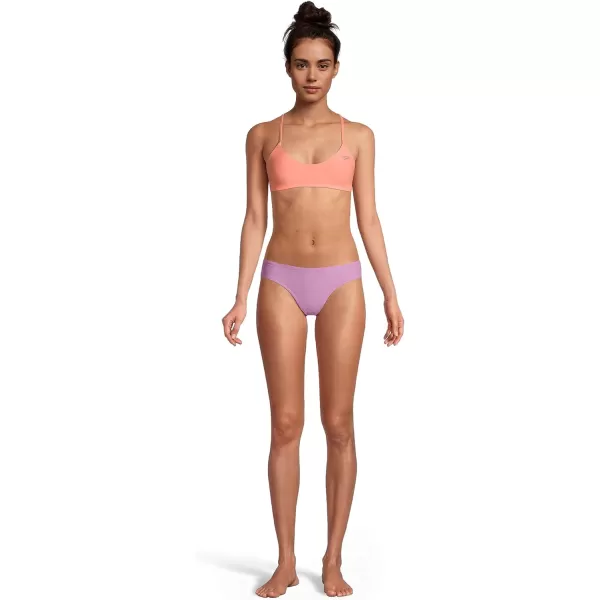 Speedo Womens Swimsuit Top Bikini Endurance Tie Back DemiFusion Coral