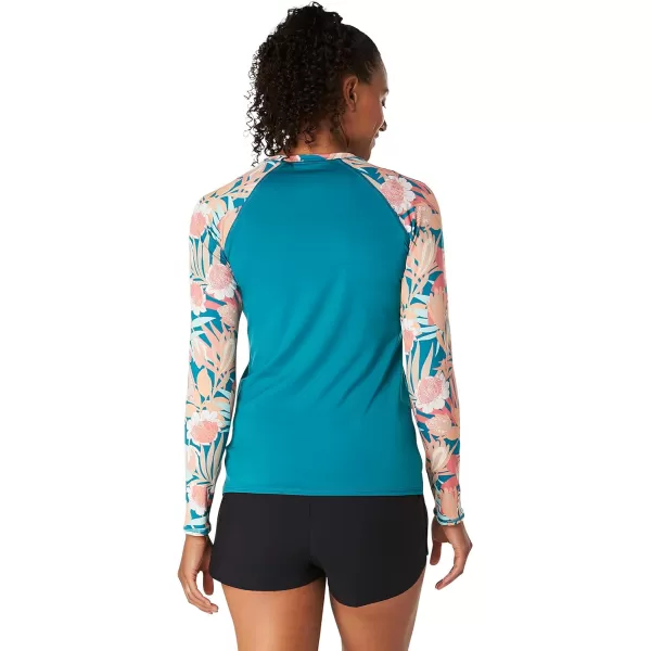 Speedo Womens Uv Swim Shirt Long Sleeve RashguardDeep Lake